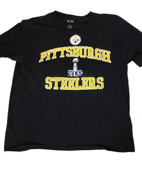 NFL Apparel Pittsburgh Steelers T-shirt *Large* Black *Cotton*Super Bowl XLV 45